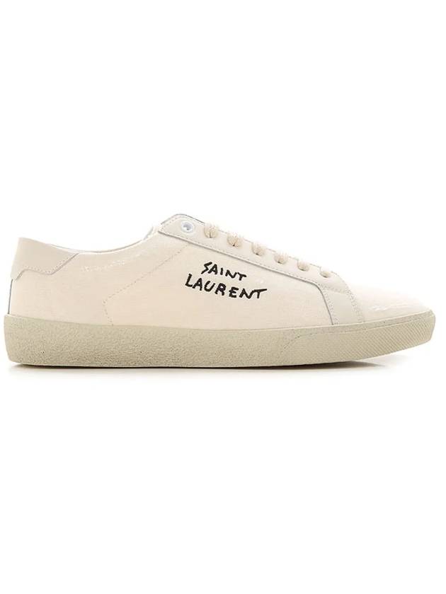 Court Classic SL/06 Embroidered Sneakers In Canvas And Leather Cream - SAINT LAURENT - BALAAN 1