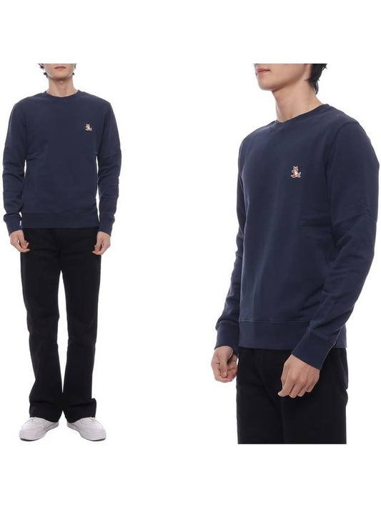 Chillax Patch Regular Sweatshirt Ink Blue - MAISON KITSUNE - BALAAN 2