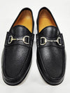 Horsesbit Nestor Grain Leather Loafers Black - GUCCI - BALAAN 6