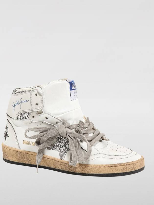 Sky Star Glitter Logo High Top Sneakers White - GOLDEN GOOSE - BALAAN 3