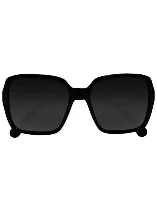 Sunglasses CH5408 1026S4 Square White Lettering Black - CHANEL - BALAAN 2