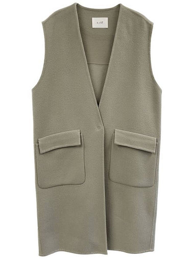 Handmade v neck oversize wool vest_GRAY - ARIFF - BALAAN 1