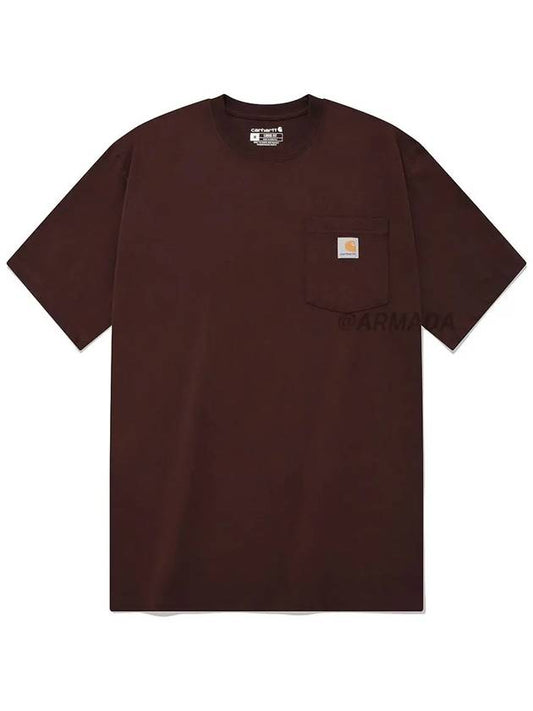 Workwear Pocket Short Sleeve T-Shirt Port - CARHARTT - BALAAN 2