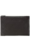 Intrecciato Document Leather Clutch Bag Dark Brown - BOTTEGA VENETA - BALAAN 2