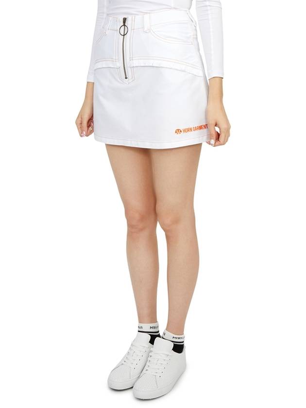 Women's Second Jersey Skirt White - HORN GARMENT - BALAAN 3