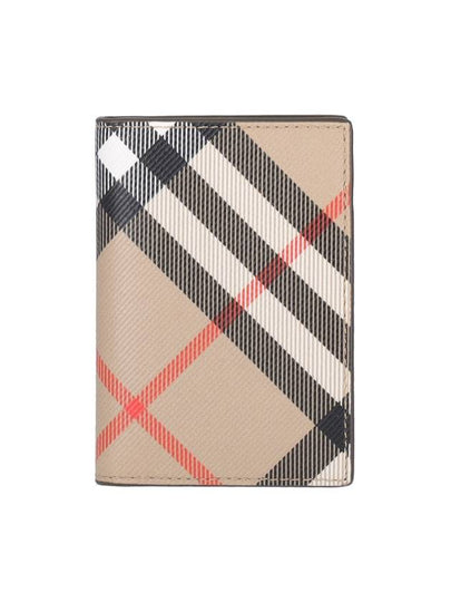 Check Pattern Two-Fold Card Wallet Beige - BURBERRY - BALAAN 2