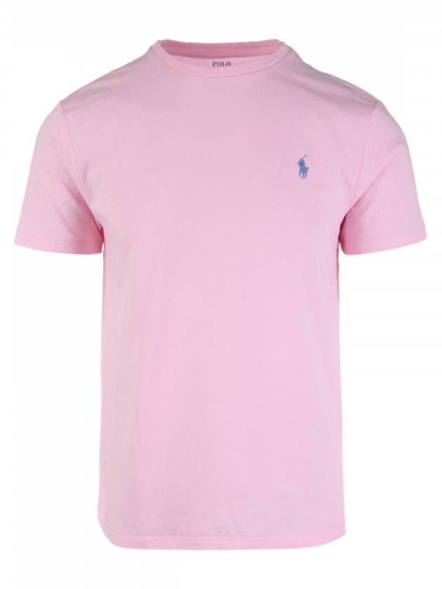 Embroidered Logo Cotton Short Sleeve T-Shirt Pink - POLO RALPH LAUREN - BALAAN 1