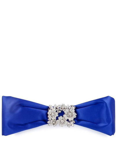 RV Bouquet Strass Satin Hair Band Blue - ROGER VIVIER - BALAAN 2