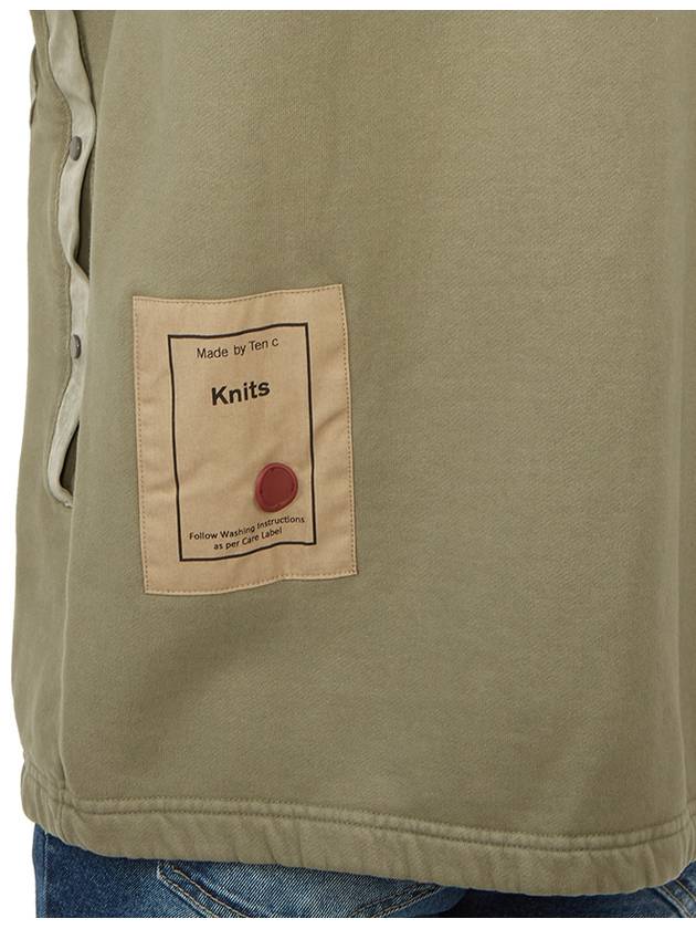 Snap Pocket Zip-up Hoodie Beige Khaki - TEN C - BALAAN 11