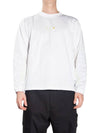 Men's Shadow Project Graphic Print Cotton Long Sleeve T-Shirt White - STONE ISLAND - BALAAN 2