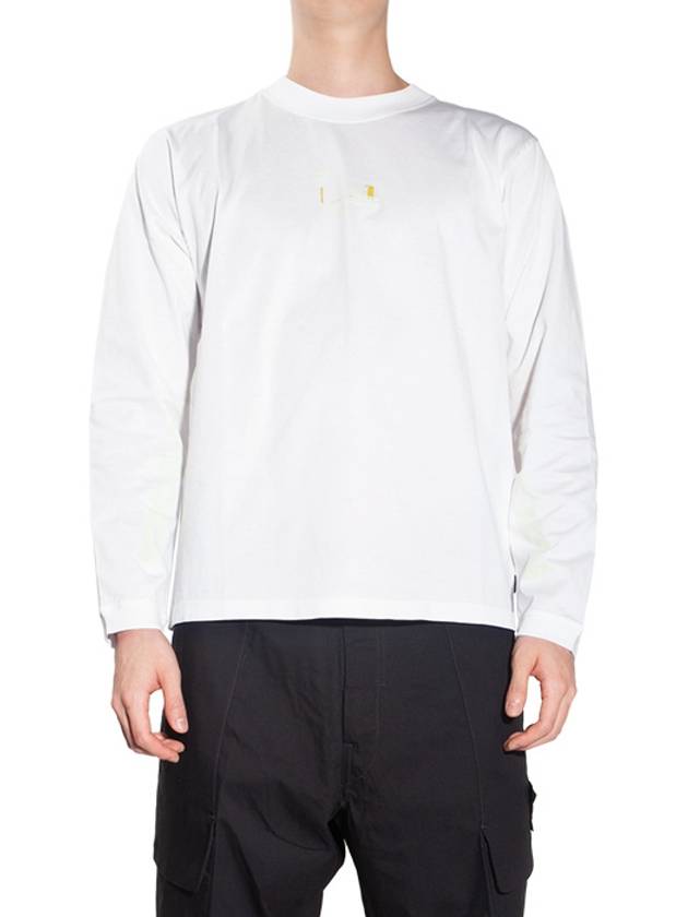 Men's Shadow Project Graphic Print Cotton Long Sleeve T-Shirt White - STONE ISLAND - BALAAN 2