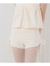 VELVET PAJAMA BOTTOM IVORY - ZIZEMUSEUM - BALAAN 2