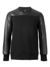 Men's Leather Mix Neoprene Sweatshirt Black - NEIL BARRETT - BALAAN 2