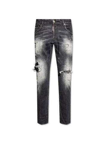 Skater Distressed Jeans Grey - DSQUARED2 - BALAAN 1