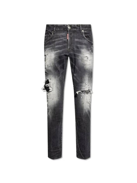 Skater Distressed Jeans Grey - DSQUARED2 - BALAAN 1