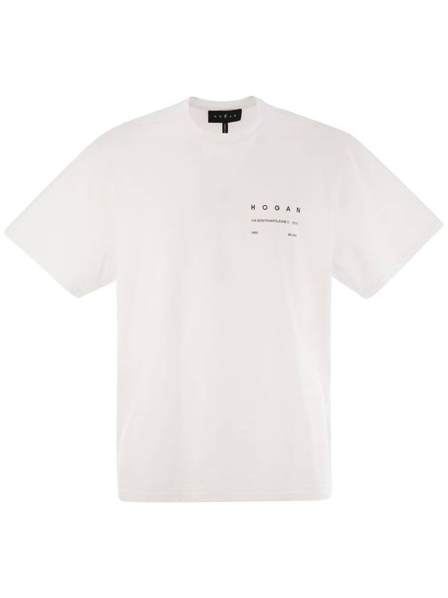 Crew-neck T-shirt with lettering - HOGAN - BALAAN 1