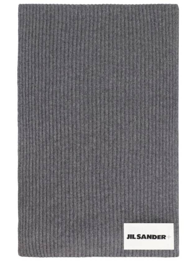 Logo Patch Wool Scarf Grey - JIL SANDER - BALAAN 2