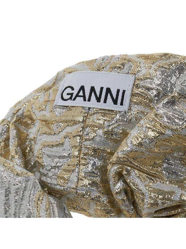 Metallic Hair Scrunchie Gold Silver - GANNI - BALAAN 7