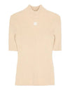 Reedition Knit Short Sleeve Turtle Neck Sand - COURREGES - BALAAN 4