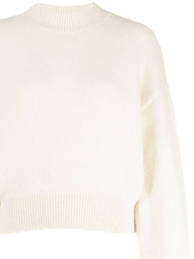 Intarsia Knit Logo Crew Neck Knit Top Ivory - JACQUEMUS - BALAAN 3