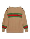 Web Interlocking GG Knit Top Camel - GUCCI - BALAAN 2