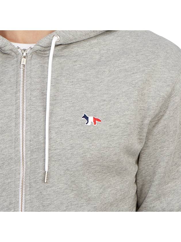 Tricolor Fox Patch Zip Up Hoodie Grey - MAISON KITSUNE - BALAAN 11