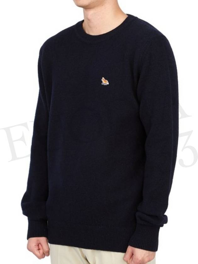 Baby Fox Patch Cozy Round Neck Knit Top Black - MAISON KITSUNE - BALAAN 7