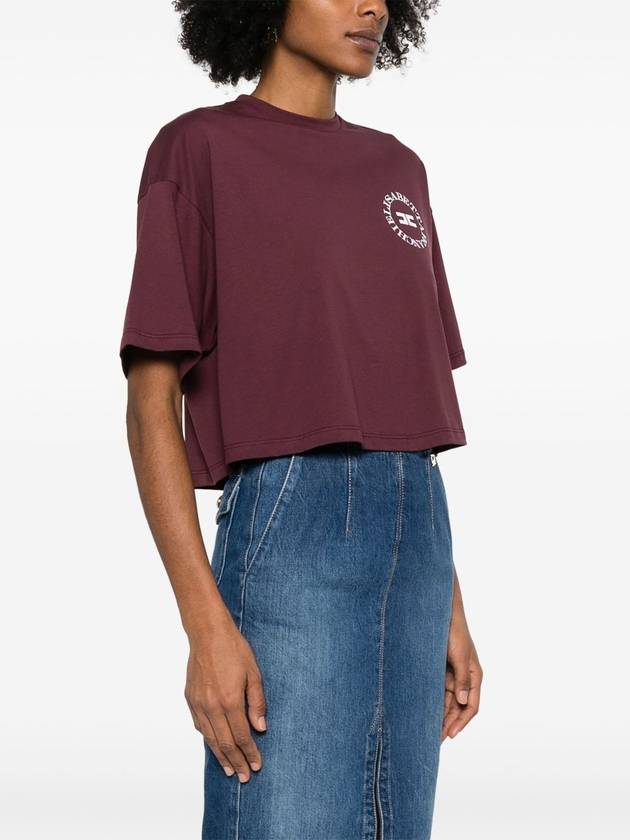 cropped logo-print T-shirt - ELISABETTA FRANCHI - BALAAN 3