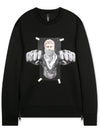 neoprene boxing print sweatshirt black - NEIL BARRETT - BALAAN 2