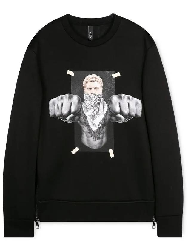 neoprene boxing print sweatshirt black - NEIL BARRETT - BALAAN 4