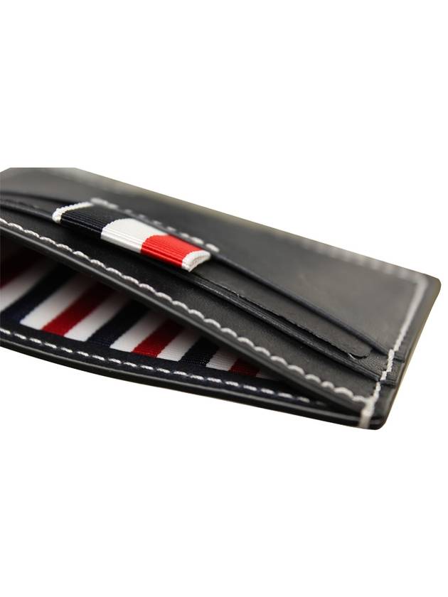 Stitched Vacchetta Card Wallet Navy - THOM BROWNE - BALAAN 5