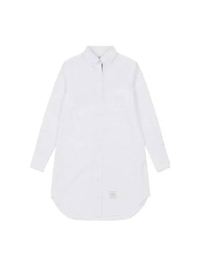 Women's Point Collar Poplin Short Dress White - THOM BROWNE - BALAAN 2