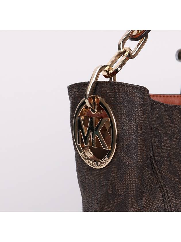 MK pattern brown top handle shoulder bag - MICHAEL KORS - BALAAN 4