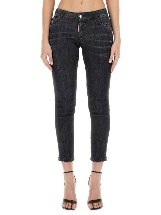 Denim Straight Pants S75LB0856 S30503900 BLACK - DSQUARED2 - BALAAN 1