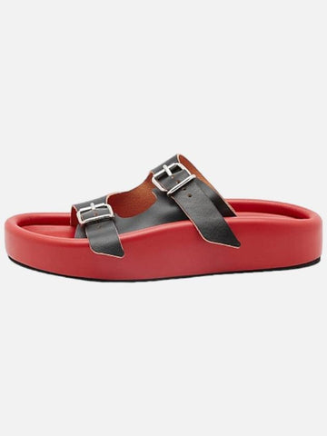 Side Buckle Fastening Platform Slippers Red - MAISON MARGIELA - BALAAN 1