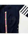 Milano Stitch 4 Bar Classic V Neck Fine Merino Wool Cardigan Navy - THOM BROWNE - BALAAN 4