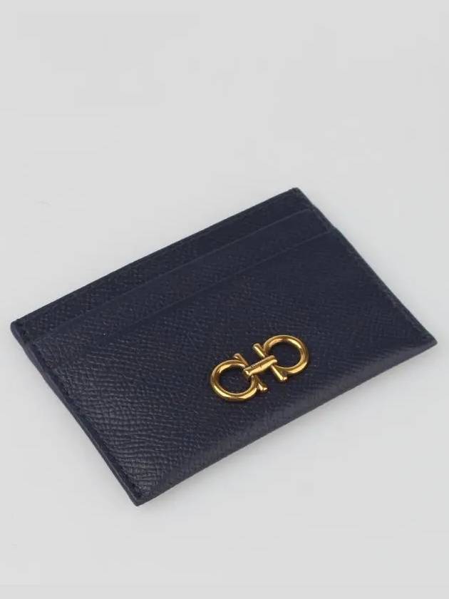 Gancini Card Wallet Blue - SALVATORE FERRAGAMO - BALAAN 4