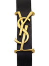 Monogram Logo Leather Bracelet Black - SAINT LAURENT - BALAAN 7