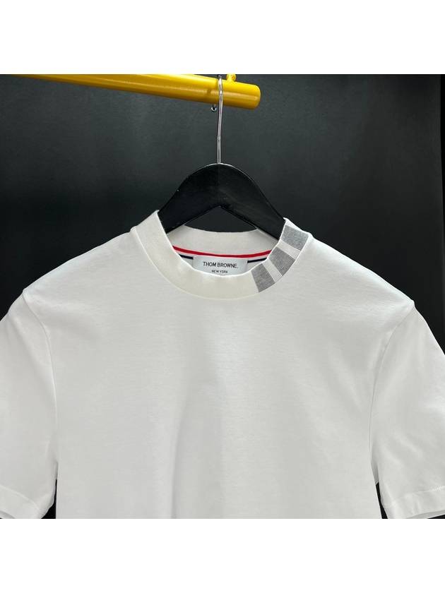 Diagonal short sleeve t shirt white size 1 MJS127A - THOM BROWNE - BALAAN 4