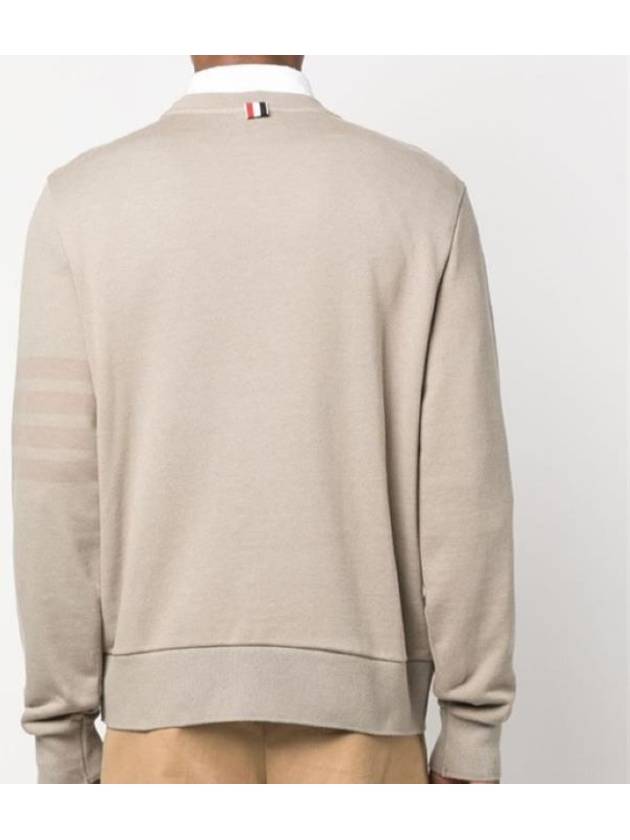 Classic Loopback Tonal 4 Bar Crewneck Knit Top Beige - THOM BROWNE - BALAAN 5