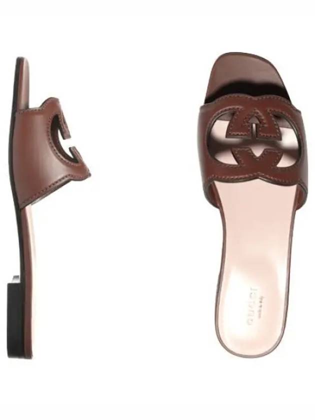 interlocking cut out slides sandals women - GUCCI - BALAAN 1