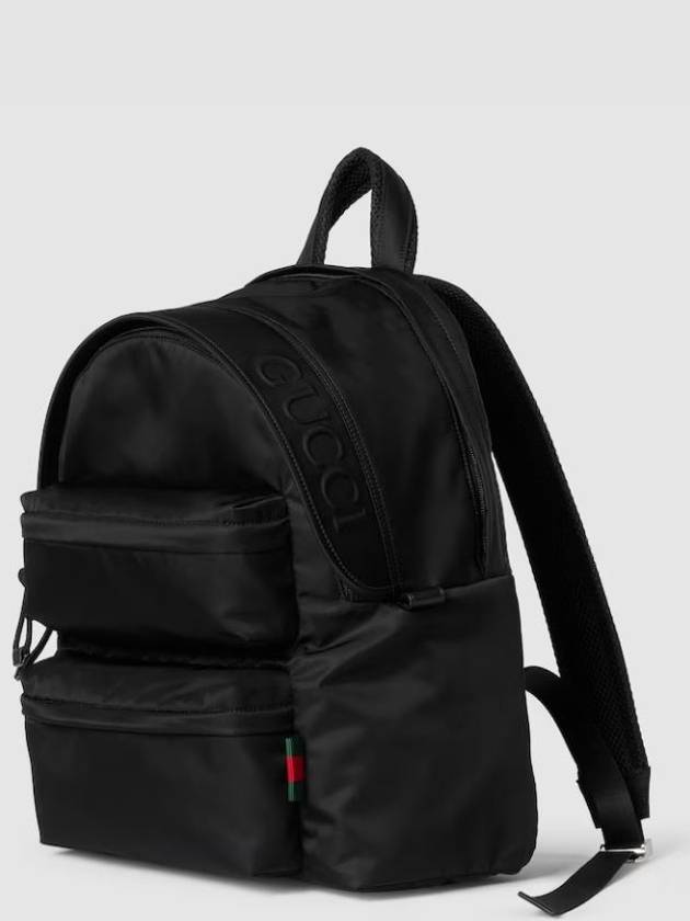 Logo Medium Nylon Backpack Black - GUCCI - BALAAN 3