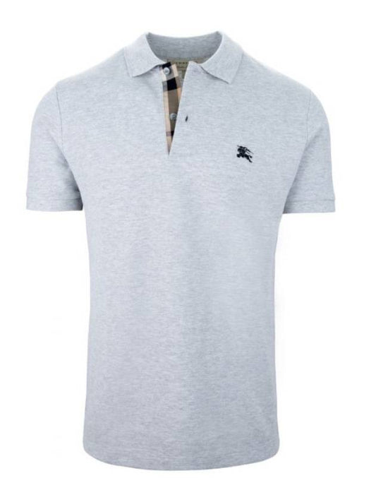 Oxford Polo Shirt Grey - BURBERRY - BALAAN 1