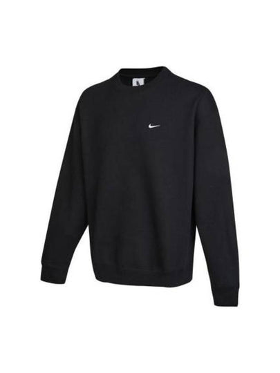 Solo Swoosh Fleece Crew Sweatshirt Black - NIKE - BALAAN 2