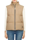 Women's Logo Patch Zipper Padded Vest Brown - MOOSE KNUCKLES - BALAAN 3