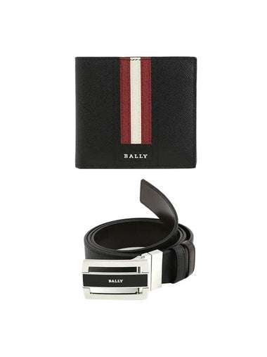 Box Half Wallet Belt Set Black - BALLY - BALAAN 1