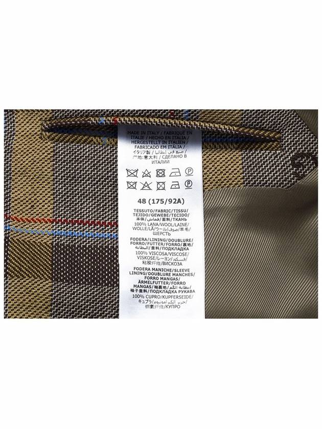 Web Label Check Pocket Wool Jacket Brown - GUCCI - BALAAN 8