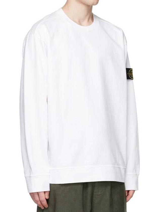 Waffen Patch Garment Dyed Heavy Cotton Sweatshirt White - STONE ISLAND - BALAAN 5