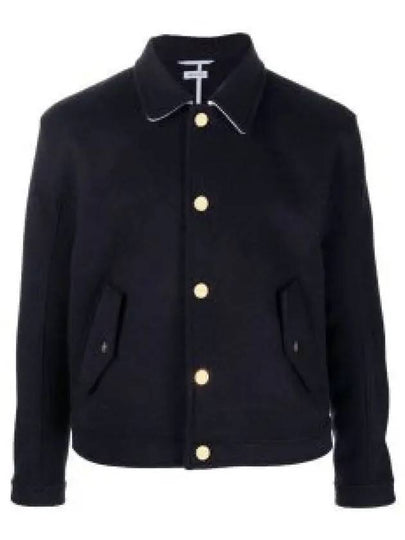 Military Weight Cashmere Jacket Navy - THOM BROWNE - BALAAN 2