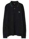 Zebra Patch Regular Fit Long Sleeve Polo Shirt Black - PAUL SMITH - BALAAN 1